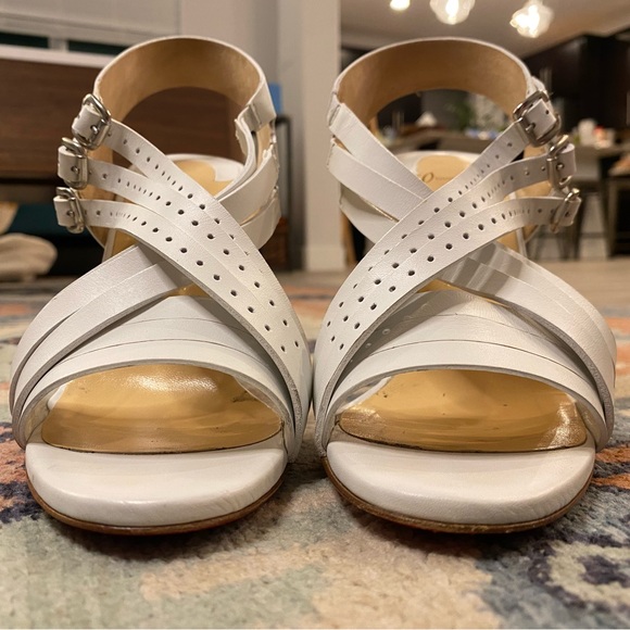 Rare! ✨Christian Louboutin Guernica 100 Calf/Cuoio Heel White/Grezzo - Picture 7 of 10